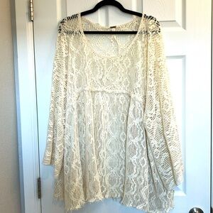 Free people crocheted babydoll top